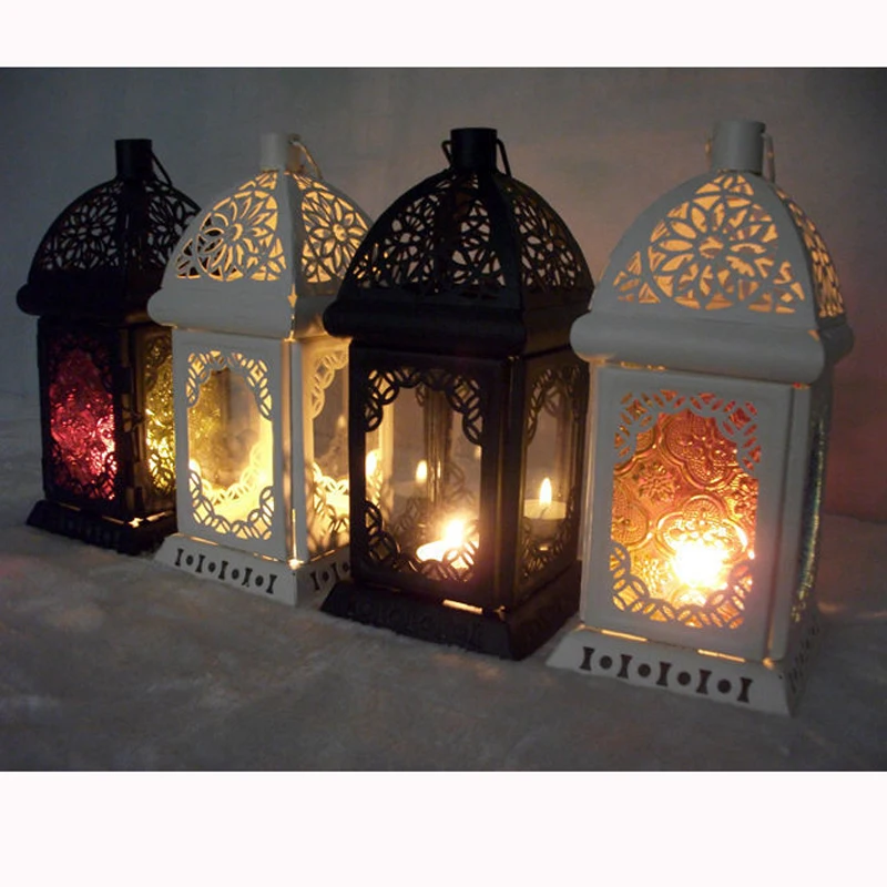 Модный марокканский Железный вырез винтажный стеклянный Свеча фонарь мусс реквизит Домашняя Свеча стол подарок