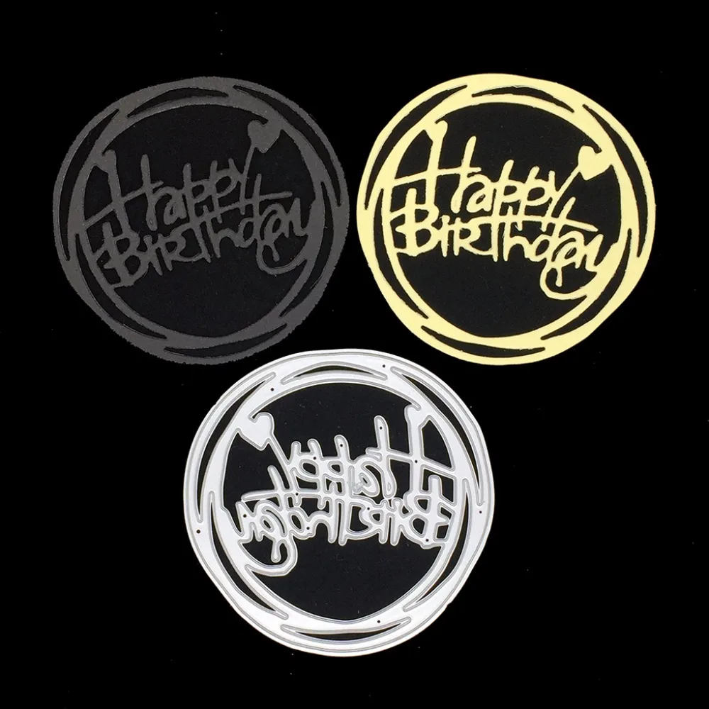 

Happy Birthday Metal Cutting Dies Stencil DIY Scrapbooking Album Stamp Paper Card Embossing Craft Decor--S01