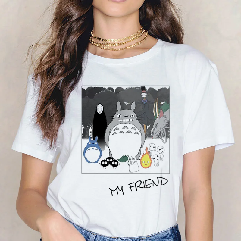 Футболка Totoro Spirit Out Хаяо Миядзаки из мультфильма Studio Ghibli femme женская футболка с японским аниме, женская одежда с аниме - Цвет: 3919