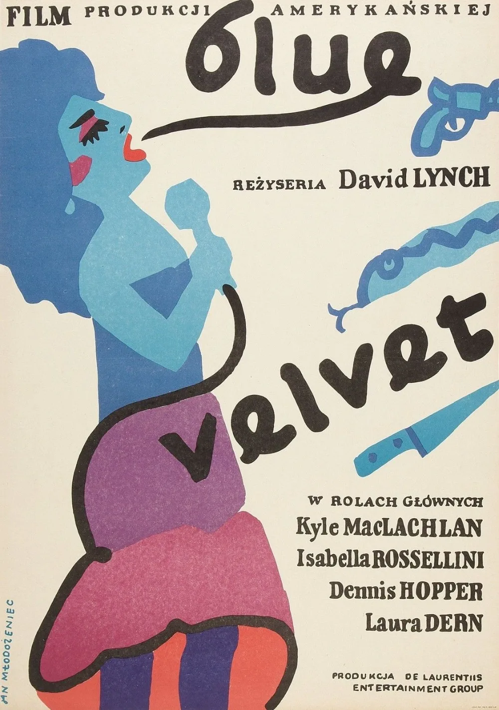 Синий бархат постер фильма 1986 шелк плакат декоративной живописи 24x36inch|Рисование