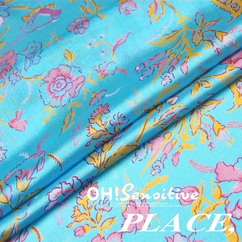 Micro Satin thin yarn material of 100 silk yarn material thin summer