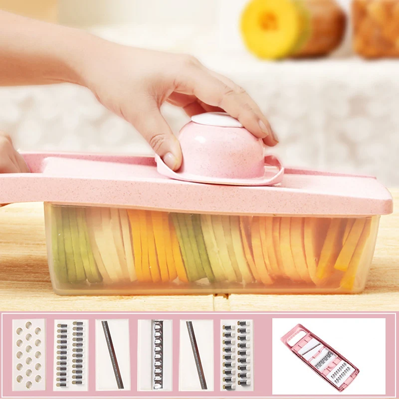 

Multifunctional Slicer Shredder Grater Plastic Cutter With 304 Stainless Steel Blade Wheat Straw Manual Vegetable Dropshipping