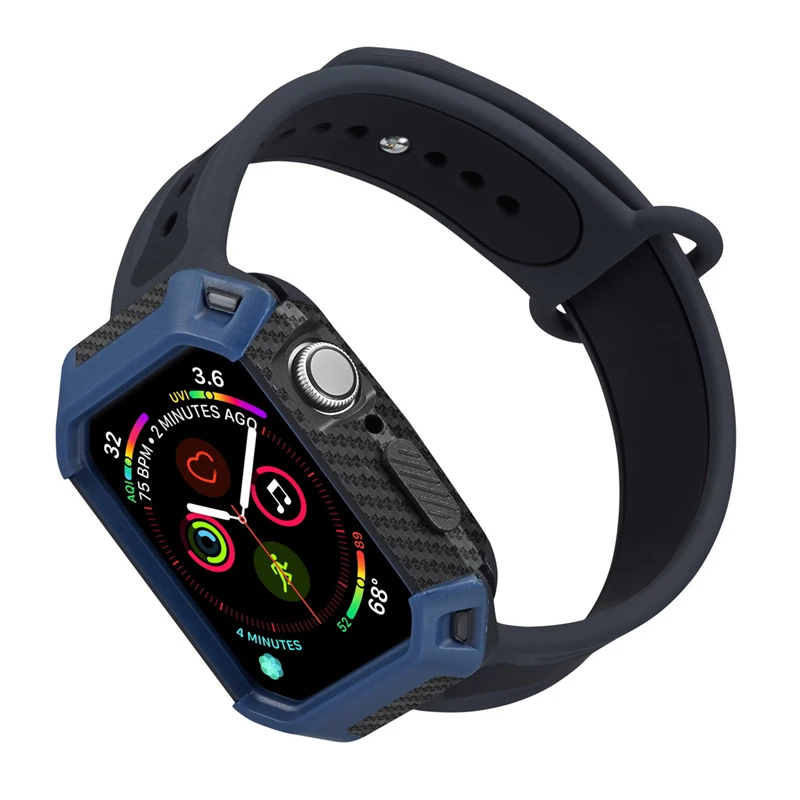 ASHEI ремешок для спортивных часов для Apple Watch Series 4 Band с чехлом 44 мм 40 мм силиконовый сменный Браслет наручный ремень для iWatch Cover