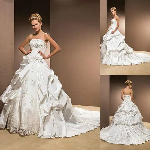Wholesale Wedding Dresses China Strapless Hand Flower Ball Gowns Puffy