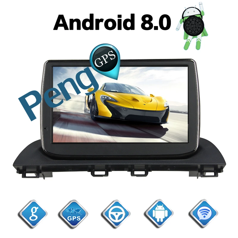 Sale 4G+32G Octa Core 2 Din Stereo Android 8.0 Car Radio for Mazda 3 Axela 2014  GPS Navigation CD DVD Player Bluetooth headunit 5