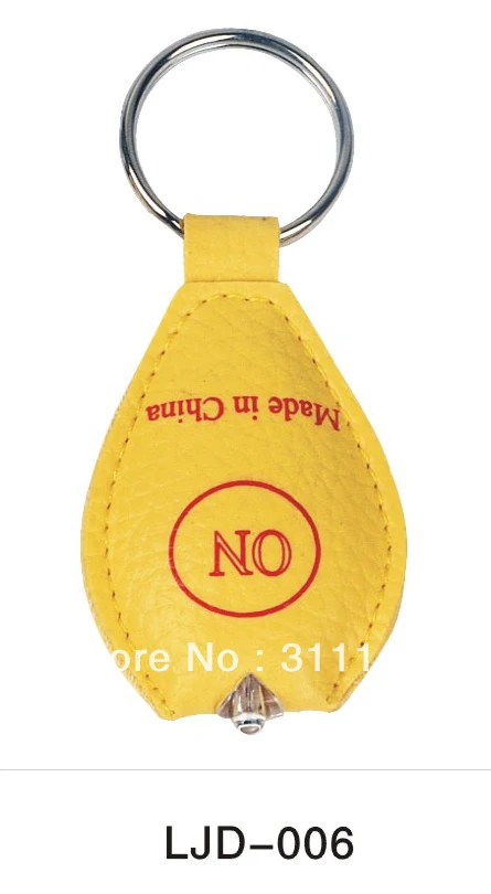 

2017 fashion handmade Promotion mini led flashlight keychain custom leather keychain