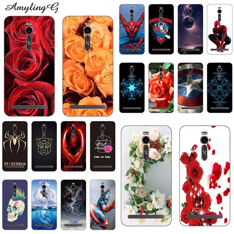 

Soft Case For Asus Zenfone 2 ZE551ML ZE550ML 5.5" Case Print Rose Wolf Cover Soft Silicone TPU Cute Patterned Case Phone Shell