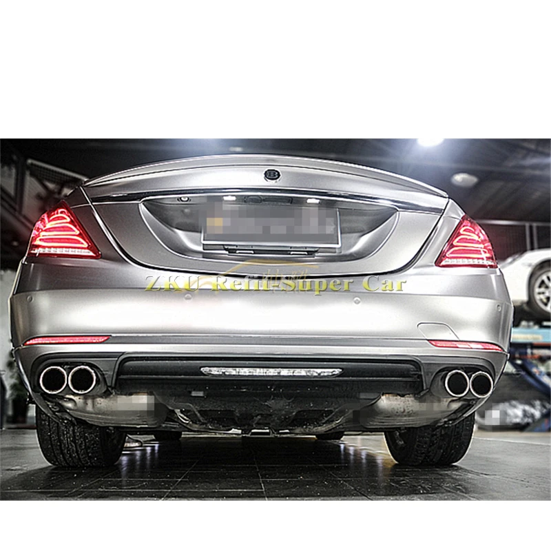 AMG стиль высокого качества углеродного волокна заднего бампера для губ Диффузор для Benz S Class W222 S63 S65 AMG
