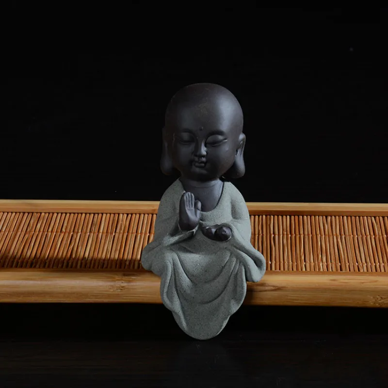 Западные три Святого чая статуи Будды питомца маленький монах цвет песка Керамические домашние клуб геомантические украшения статуэтки - Цвет: 1 piece