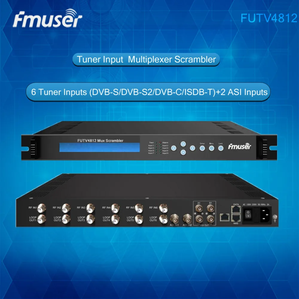 

FUTV4812 6 Tuner IRD 6 DVB-S/S2/C/T RF Input,2 ASI In,2 ASI 1 IP Output Mux-Scrambler