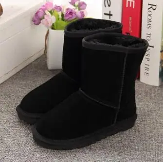 

Boys Snow Boots Children Winter Shoes Plush Child Girls Shoes Warm Genuine Leather Kids Waterproof Australia Cowhide Real Fur
