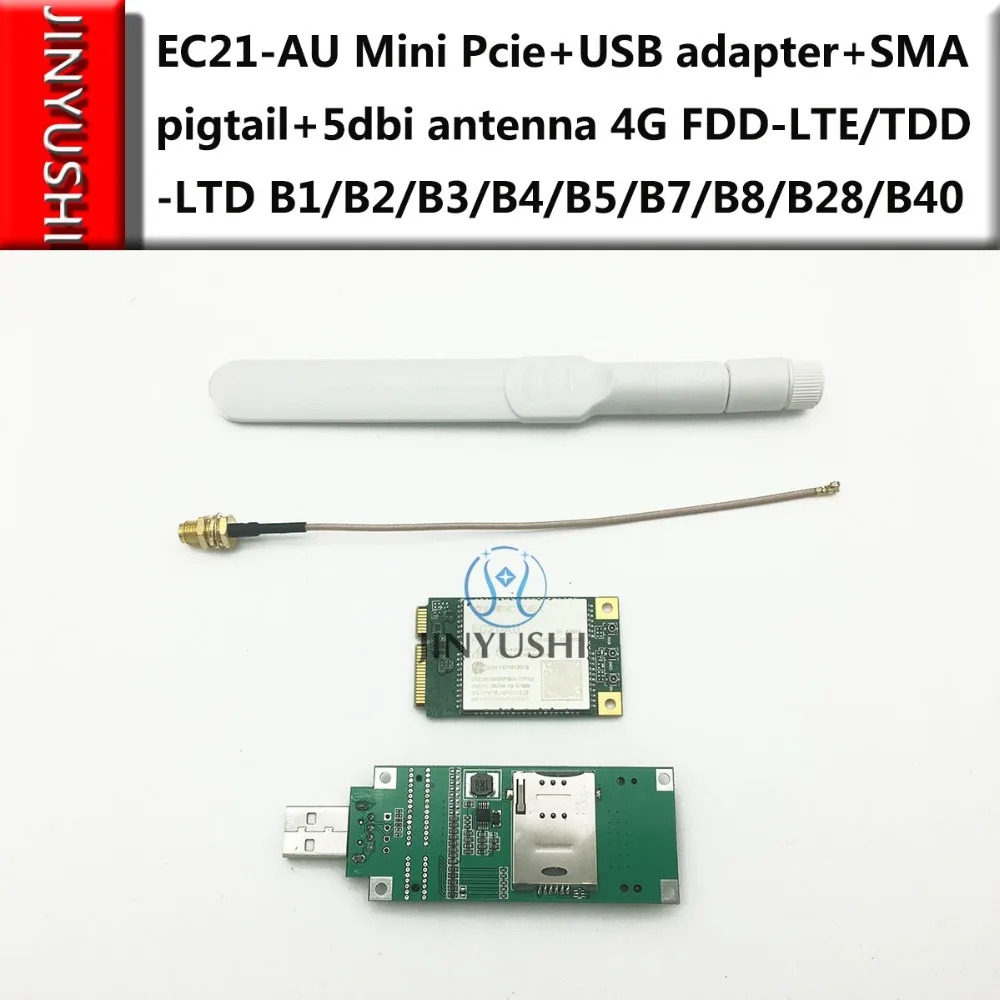 Pcie + Adaptador Comunicação sem Fio Usb + Ufl para Sma Pigtail + 5dbi Mini Antena Cat.1 Módulo Ec21-au Lte 4g - Imagem 3