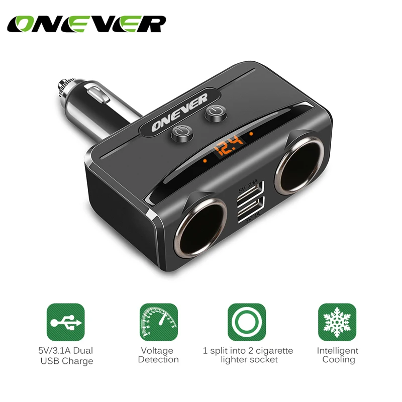 ONEVER Автомобиль Электронные Авто-прикуриватели Splitter гнезда USB адаптер 5 В 3.1a Dual