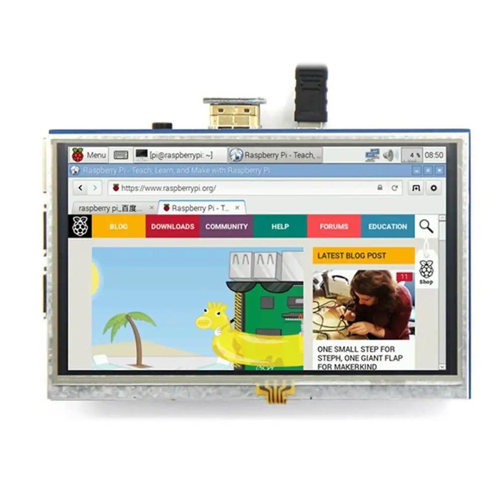 5 дюймовый сенсорный ЖК дисплей мини ПК для Raspberry Pi 1/2/3 Модель B + USB емкостный