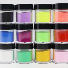 12 цветов акриловый порошок пыль акриловый цветной порошок для профессионального дизайна ногтей 10 мл банка-полимерно-акриловый порошок