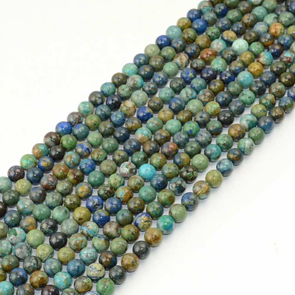 

Natural Chrysocolla / Quantum Quattro Loose Round Beads 8mm,10mm
