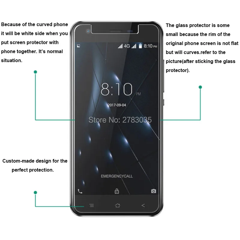 Для Blackview A7 / Pro 5 0 &quotновая твердость 9H 2.5D ультратонкая закаленная зеркальная