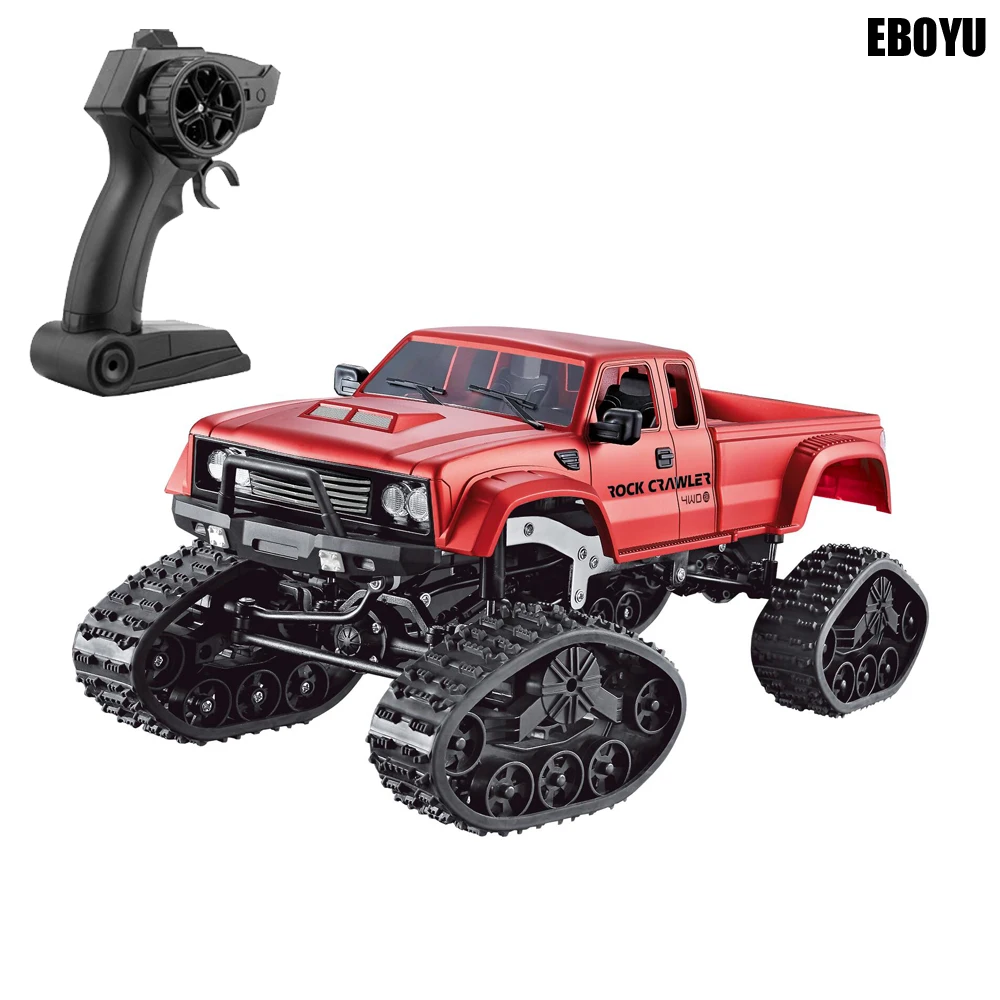 EBOYU FY002B зимние шины грузовик 2,4 Ghz 1/16 4WD внедорожник RC грузовик с передним светодиодный светильник военный грузовик RTR