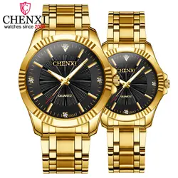 CHENXI брендовые знаменитые благородные часы джентльмена классические роскошные золотые кварцевые наручные часы из нержавеющей стали