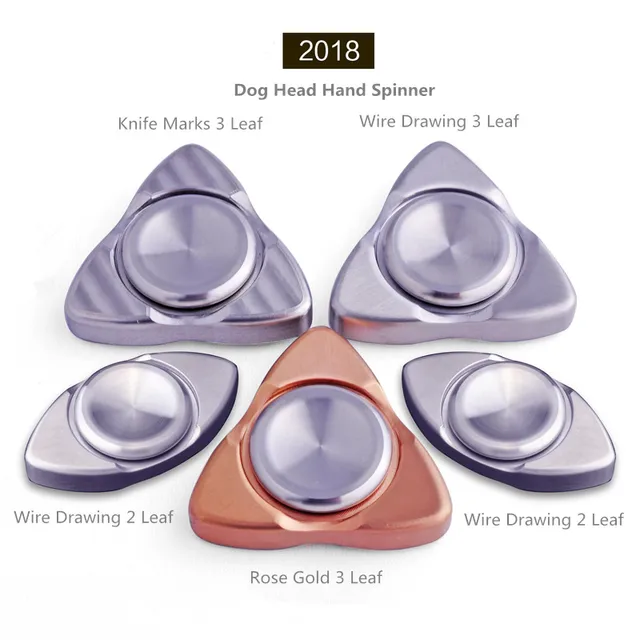 NEW 2018 3 Styles Good Luck Dog Head Hand Spinner Stainless Steel