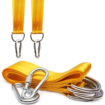 

Safety Swing Handing Rope Swing & Hammock Hanging Kit Straps With Heavy-Duty Hooks(Yellow)