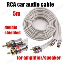 high quality 5 meters RCA to RCA Car Audio stereo Cable wire for car amplifier speaker