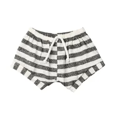 Модные детские хлопковые шорты для малышей Одноцветный полосатый низ шорты для малышей летние шорты для маленьких мальчиков и девочек От 0 до 6 лет
