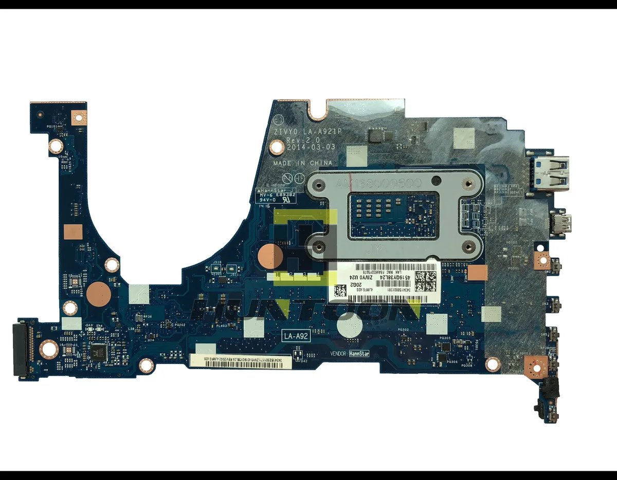 FRU: 90005930 материнская плата для ноутбука lenovo Yoga 2 13 ZIVY0 LA-A921P SR170 I5-4200U 8GB RAMs полностью протестирована