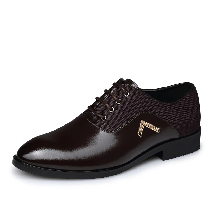 Flats Oxfords marrom Vestido Dos Preto Couro Sapatas 2018 Até Sapatos Da Apontou Masculino Mola amarelo Casamento De Negócios Toe Respirável Rendas Homens IYHqYUwZR