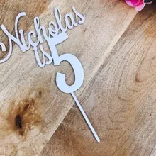 Розовое золото на заказ имя с днем рождения торт Топпер персональное имя подарки детский день рождения торт Топпер украшения для вечерние