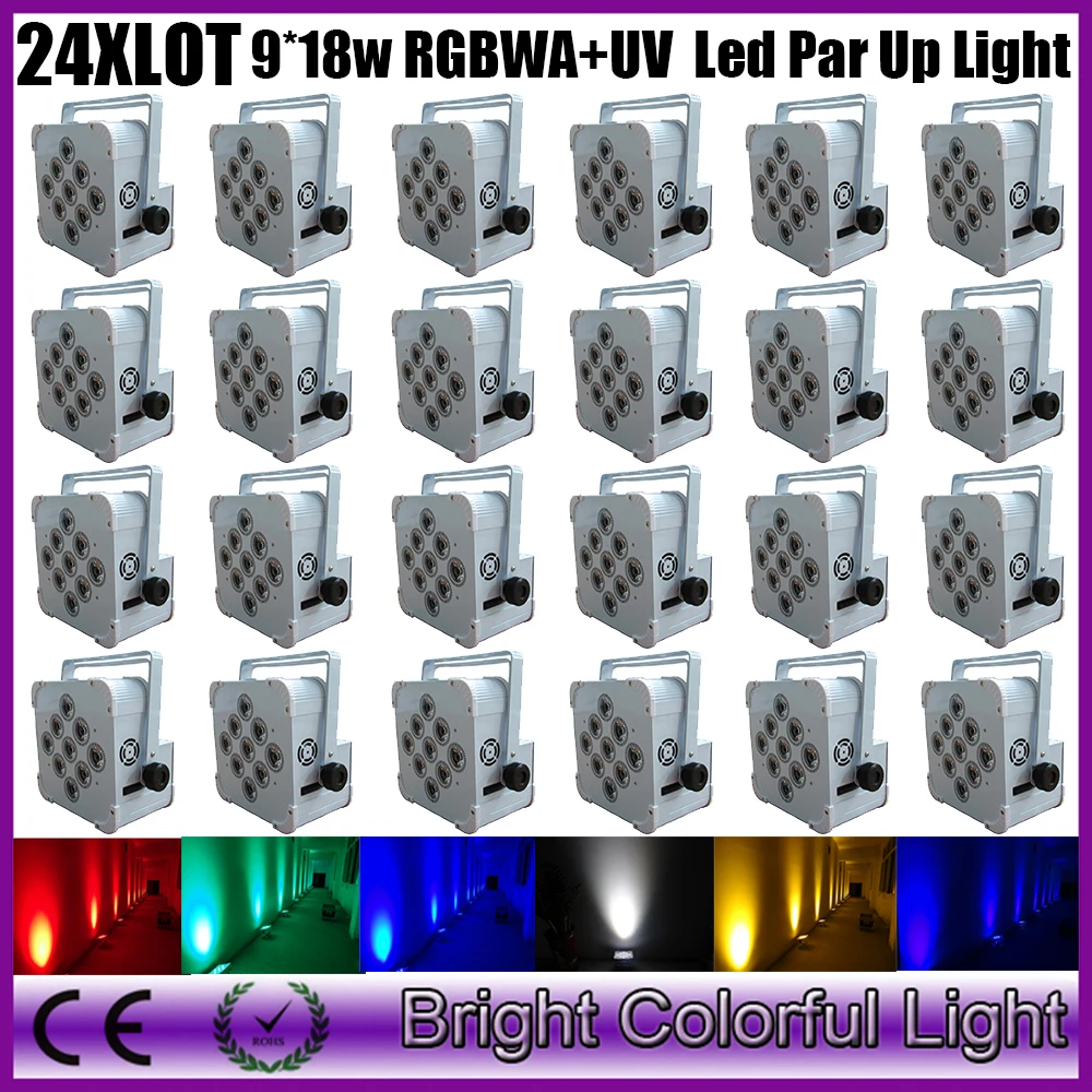 24 шт. светодиодный светильник RGBWA UV для дискотеки и вечеринки 9 х18 Вт|disco party led lights|dj