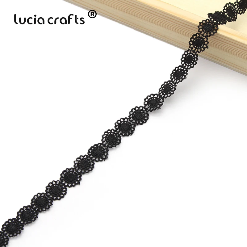 Lucia crafts 5 ярдов/партия разных размеров черные кружевные тканевые ленты для самостоятельного пошива одежды аксессуары ручной работы N0811