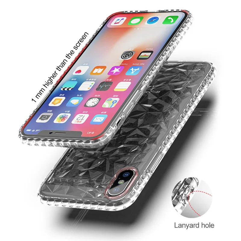 Чехол на айфон 7 Lovebay Diamond текстура чехол для iPhone 6 6s 7 8 Plus X XR XS Max мягкий телефона Роскошный прозрачный ультра тонкий