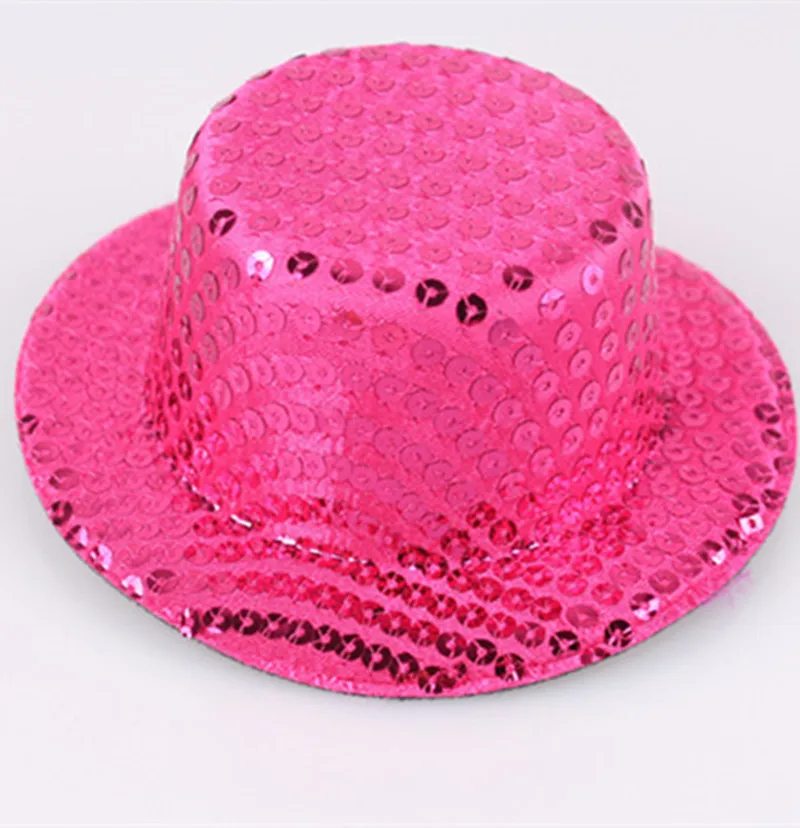 "(10 см) блеск blingbling очарование база с шпильками блесток Мини Топ шапки 10 цветов можно выбрать 50 шт./партия - Цвет: hot pink
