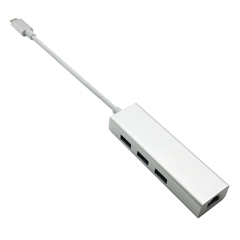 USB C 3.1 to Gigabit Adapter 3-Port USB 3.0 Hub Type C to RJ45 1001000Mbps Gigabit Ethernet LAN Network Adapter for Macbook (8)