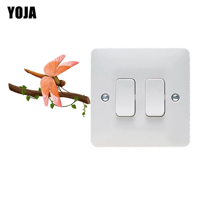 

YOJA Dragonfly On Flower Branches In Summer Wall Sticker Room Switch Bedroom High Quality Decal Accessories 8SS1222