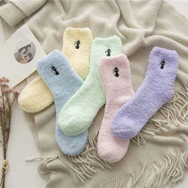 Socks for Women Winter Warm Sleep Bed Socks Floor Home Fluffy Socks ...