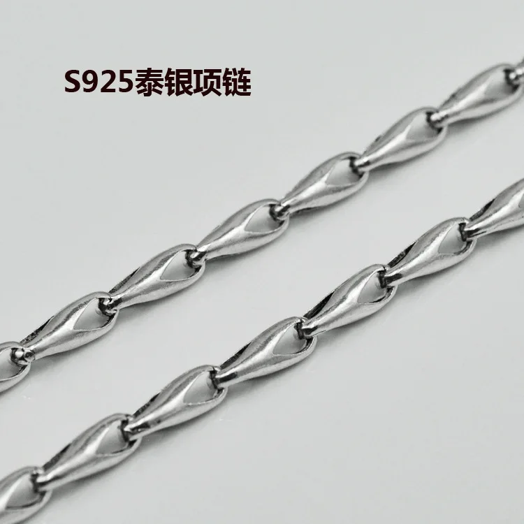

Authentic 925 Sterling Silver Necklace Melon Seeds Chain Male And Female Silver Chain Korean Fashion Thai Silver Necklace Gift