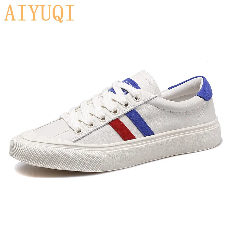 

AIYUQI Female Sneakers flat 2019 new spring women vulcanized shoes genuine leather breathable fashion student shoes women