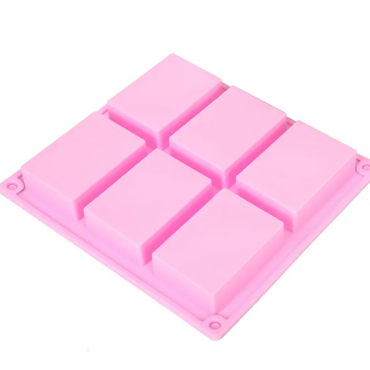 6 Holes Silicone Rectangle Cake Mold Home Baking Cake Pan Chocolate