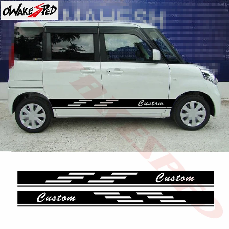 

Custom Graphics Sticker Car Side Skirt Decor Stickers Sport Styling Auto Accessories Decal For Suzuki Spacia 2013-2015