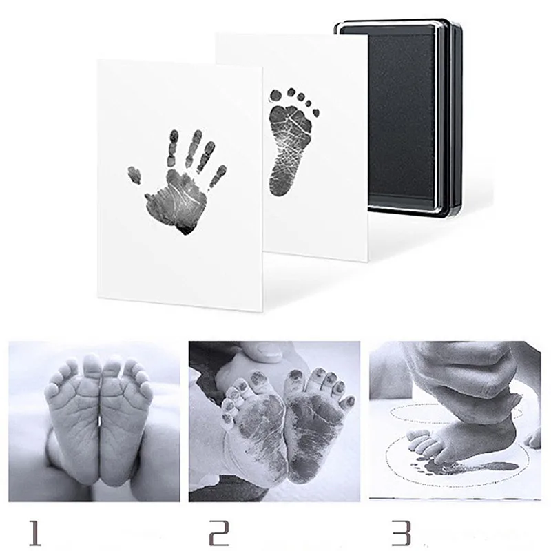 Отпечаток руки ребенка отпечаток ноги нетоксичный новорожденный отпечаток руки Inkpad водяной знак младенческой сувениры литья глиняные
