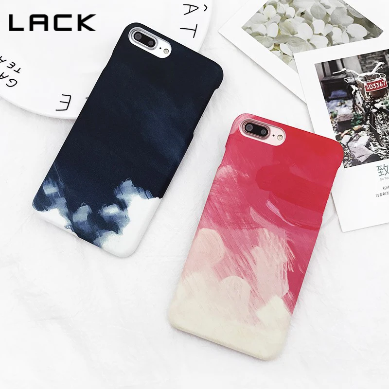 

LACK Colorful Graffiti Phone Case For iphone 7 6 6s 8 Plus 5 5S Frosted Gradient Watercolor Hard Cases For iphone X Back Cover