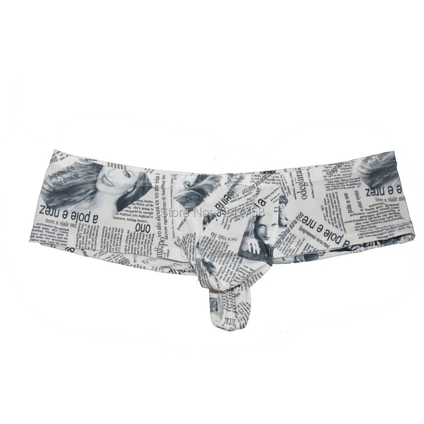 

Sexy Men Pants Bikini Mini Boxers Men's Super Soft & Smooth The Newspaper Printed Underwear