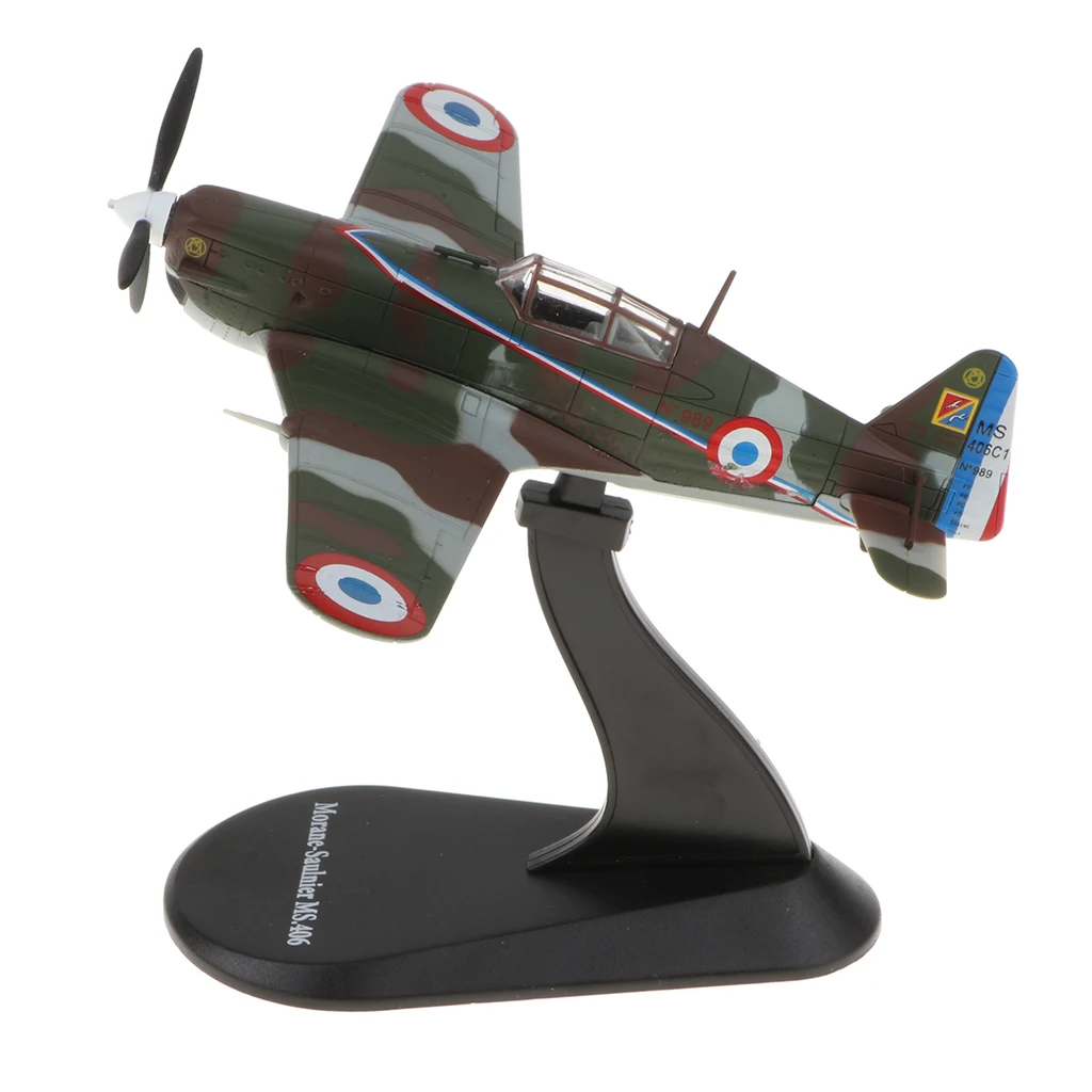 Военный самолёт модель Morane Saulnier MS.406 1/72 сплав литой под давлением военный