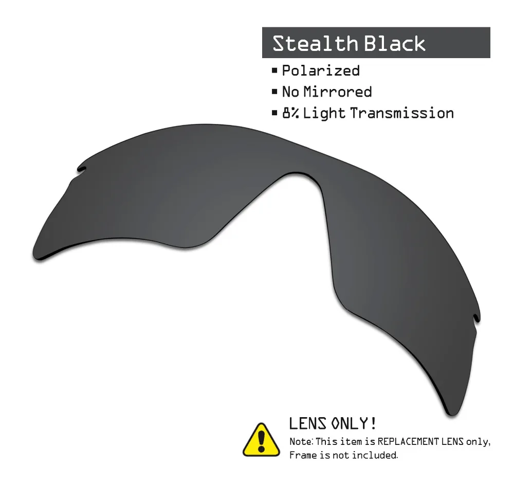 SmartVLT 2 Pieces Polarized Sunglasses Replacement Lenses for Oakley Radar Range Stealth Black and Silver Titanium