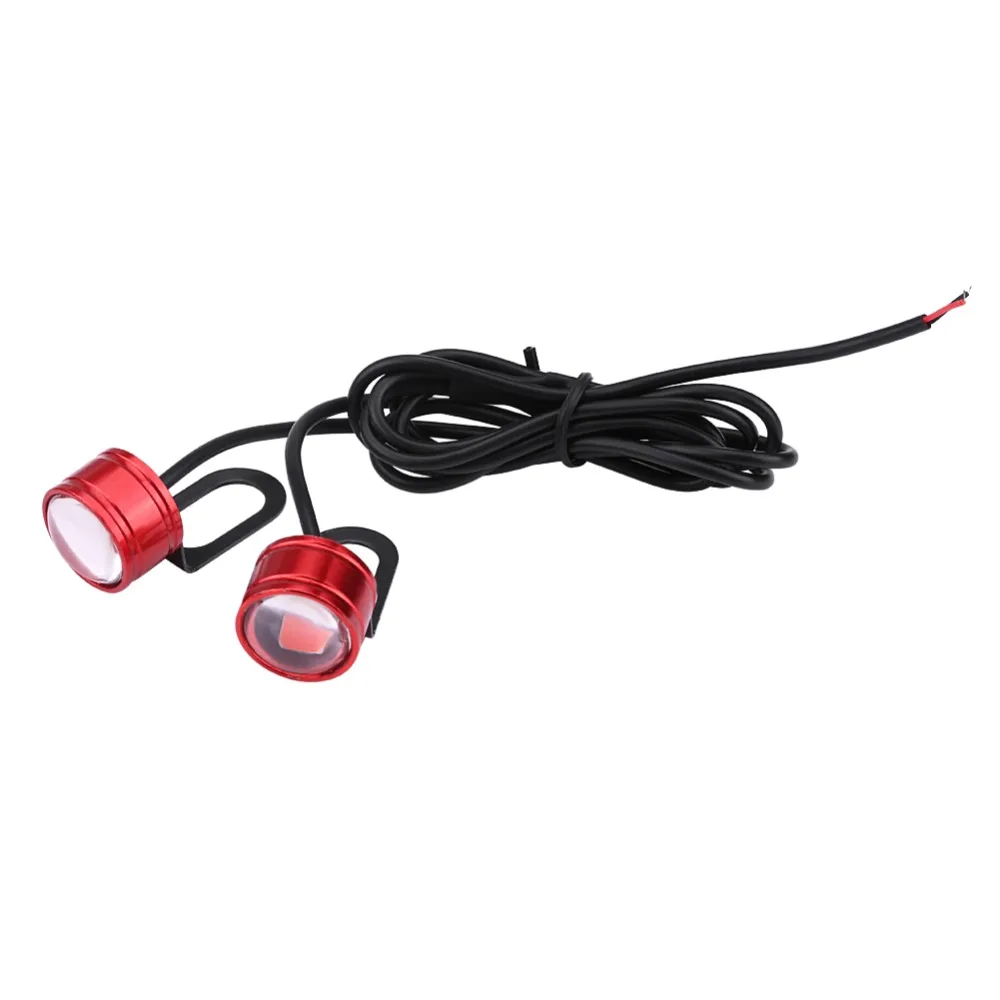 

Universal 2 Pcs 12V LED Motorcycle Handlebar Rear Mirror Light Driving Fog Lamp Red Made From Strong Metal And Plastic
