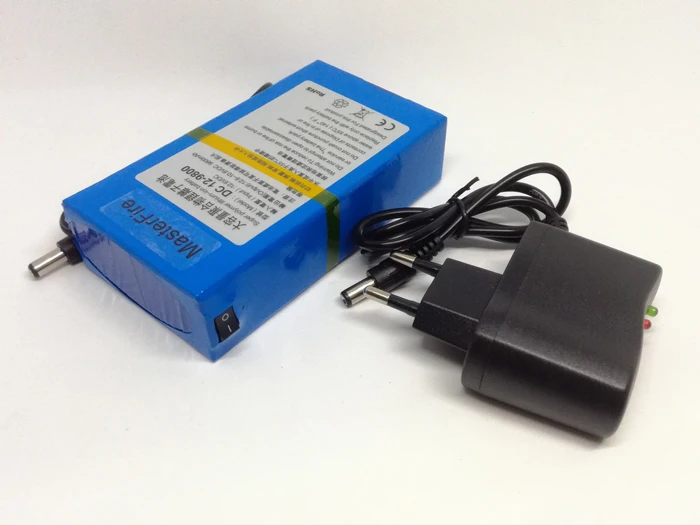 

MasterFire 10set/lot New DC 12V Portable 9800mAh Li-ion Super Rechargeable Battery Pack for wireless transmitter CCTV camera