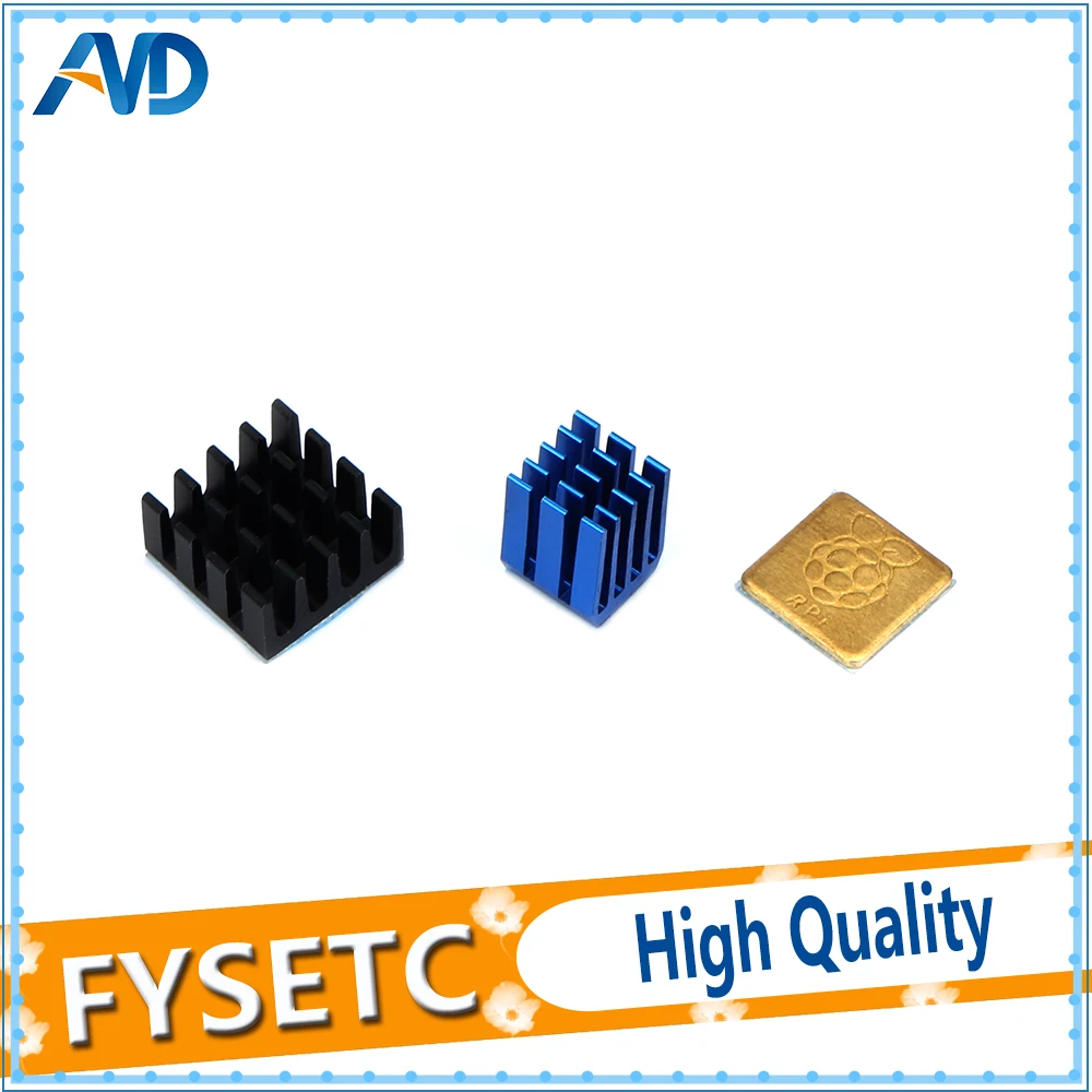 

10sets/30pcs Heatsink Cooler Pure Aluminum Copper Heat Sink Set Kit Radiator For Raspberry Pi 3 Model B / B Plus B+