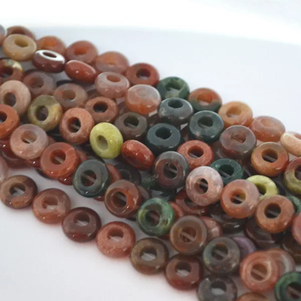 Indian agate Модные плоские бусины из натурального камня, много цветов, большое отверстие, хорошее качество, 10 мм* 10 мм* 4 мм, 38 шт., DIY ювелирные аксессуары - Цвет: Indian agate